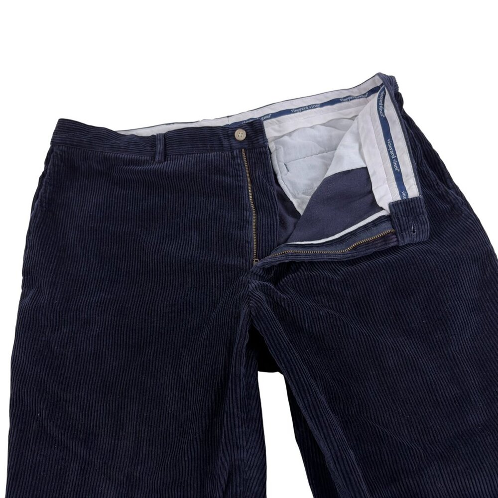 Vineyard Vines Wide Wale Corduroy Cuffed Pants Mens 38 x 30 Relaxed Fit Navy